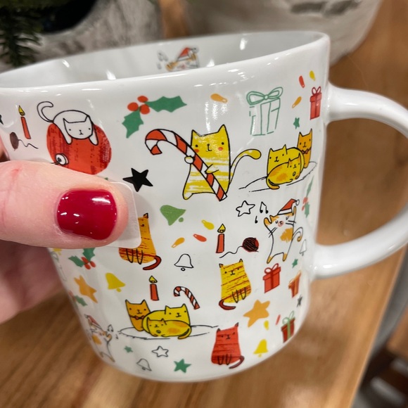 Christmas Cats 🐈🎄 cartoon Style Cats Holiday Activities Ceramic Coffee Mug NWT - Picture 2 of 6